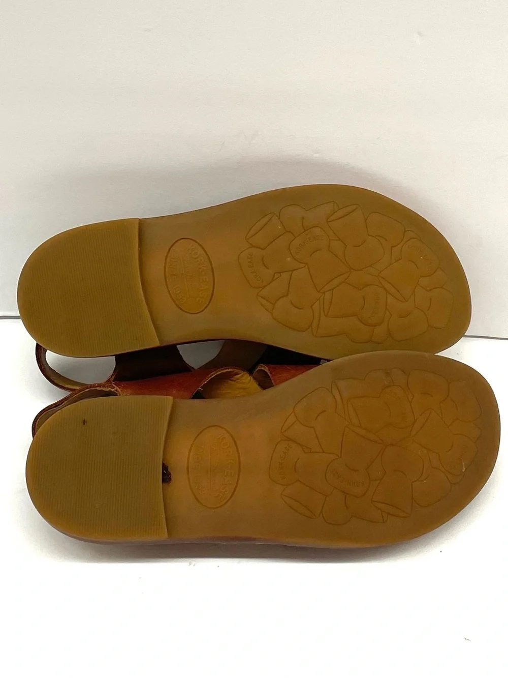 Kork-Ease Brown Leather Cross-Strap Slingback Sandals